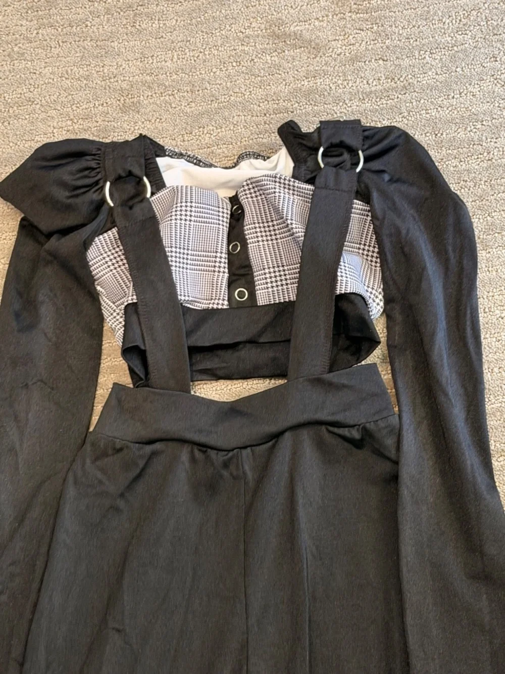Kelle Black and White Child Suspender Costume